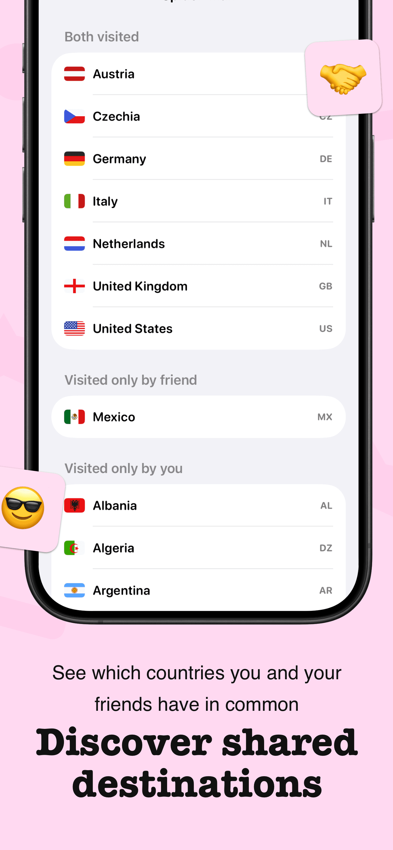 Roam friend comparison screen